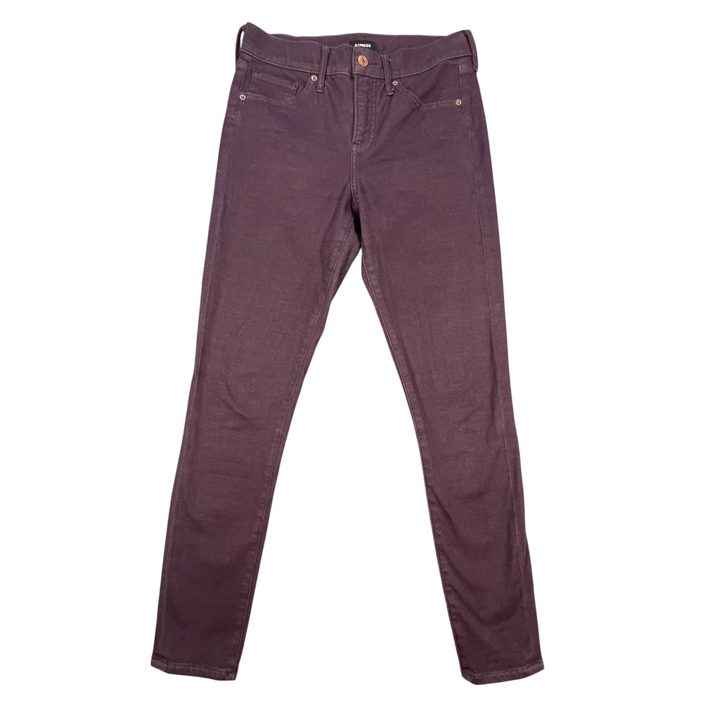Express Purple Skinny Mid Rise Stretch Denim Jeans Womens 2R